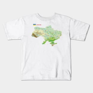 Geographic map of Ukraine Kids T-Shirt